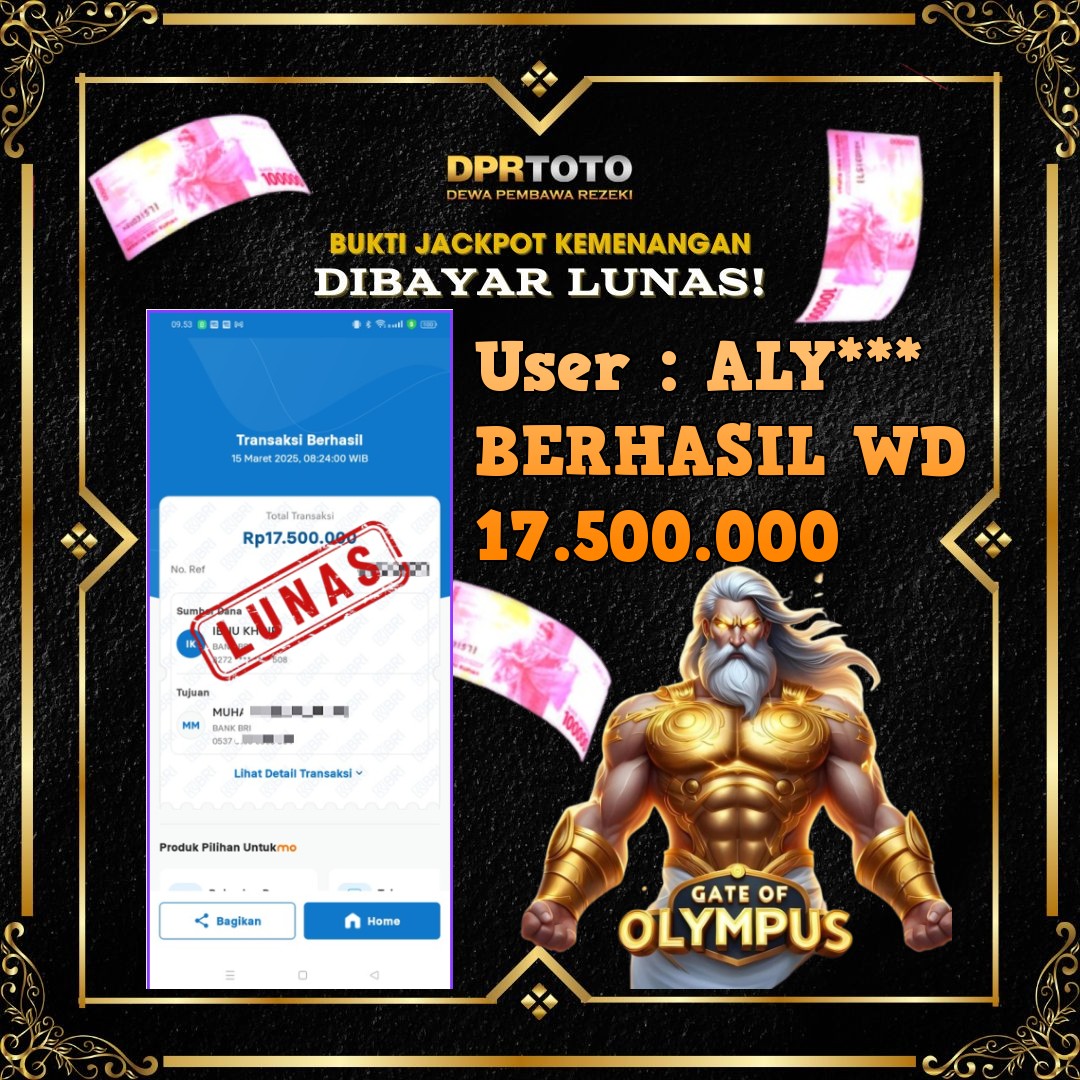 KEMENANGAN BESAR OLYMPUS WD 17.500.000 - LUNAS